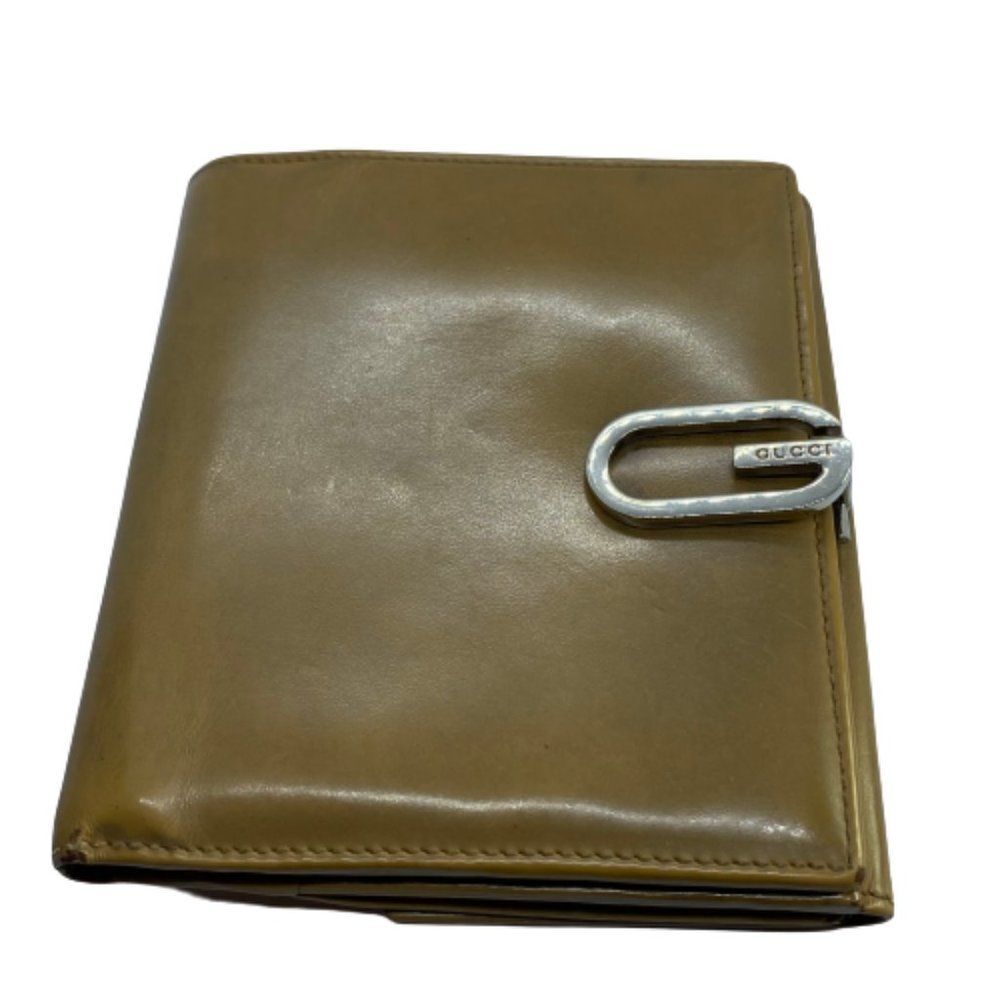 Authentic Gucci Tan Patent Leather Vintage Designer Wallet